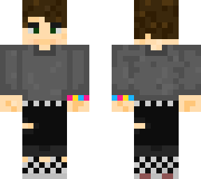 brown hair checker vans  and belt pan***ual emo eboy skin