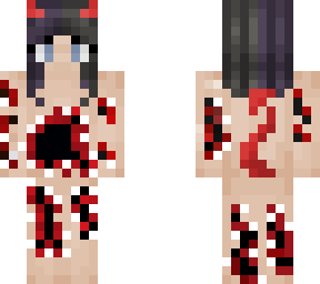 devil girl with bite makrs