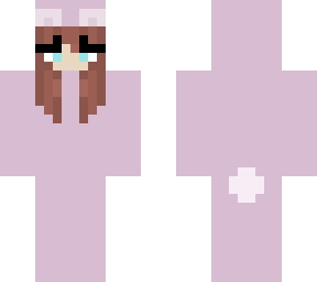 girl in baby pink bear costume