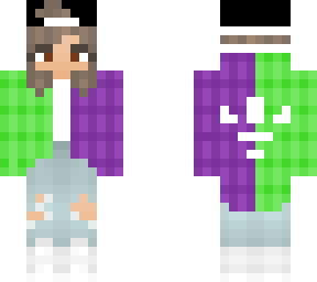 green and purple girl