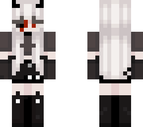 non-binary devil with white long hair