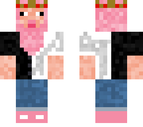 pink sheep with crown and button down