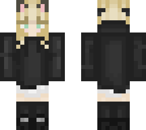 black hoodie catgirl