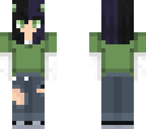 egirl with green hoddie