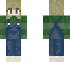 girl in green sweater and overalls 2