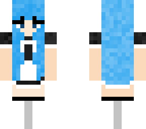 maid blue hair girl