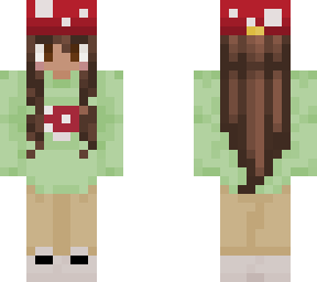 minecraft mushroom hat girl with light brown hair