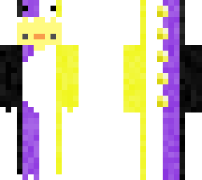 non binary duck in dino onsie