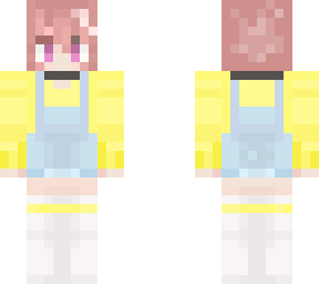 pink hair dungarees