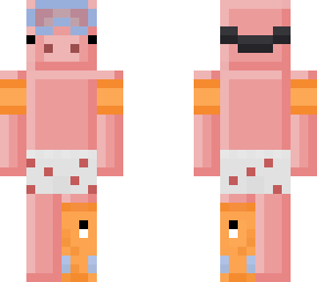pixel pig with swimming gear