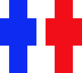 red and blue