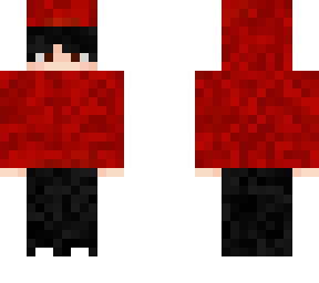 red hood and black pants