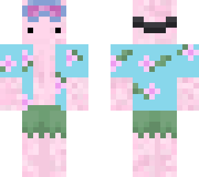 summer axolotl with goggles