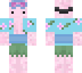 summer axolotl with goggles and floaty