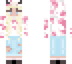 blond girl cow
