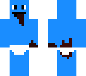 blue eating poo