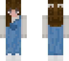 blue overalls with cream long sl.