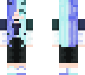 blue teal pastel devil girl