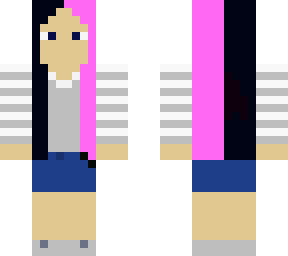 emo  pink and black haired girl