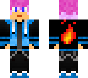 pelo rosa y ropa azul