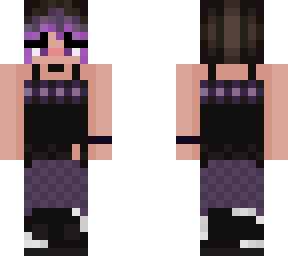 purple haired girl w black outfit