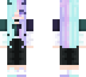 purple teal pastel devil girl
