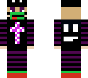 teenager with black and purple cloths