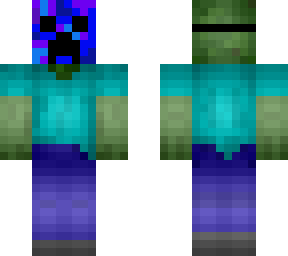 zombie with blue preston mask