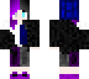 blue purple and black half and half