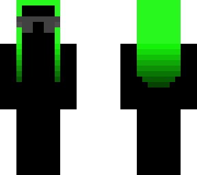 enderman girl with green hair and sunglasses