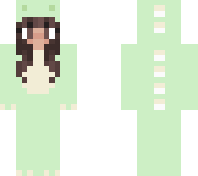 girl in a green dino onesie (my own skin :)