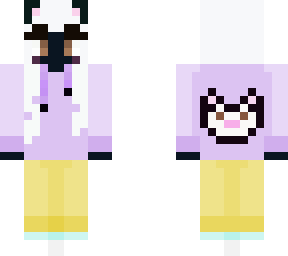 panda girl with pastel wolf hoodie (rolled up)