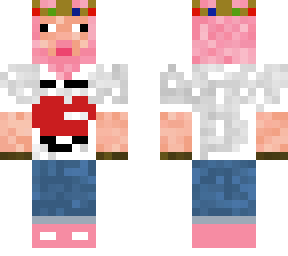 pink sheep with crown and button down