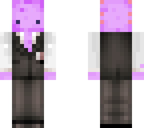 purple axolotl in a suit
