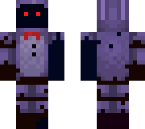 withered bonnie with a black arm and a glove and shoes