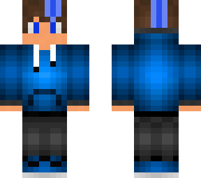 blue hair line and hoodie male