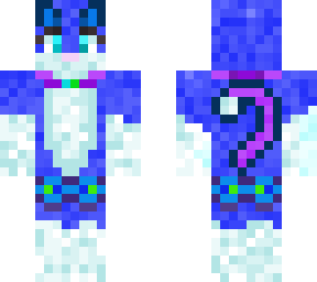 blue-purple cat with swimming trunks