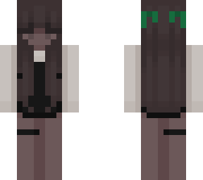 dark e girl with green bow