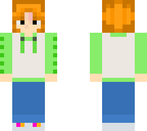 dino hoodie girl (short ginger hair)
