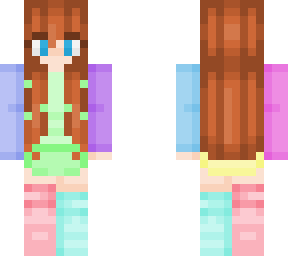 girl in pastel color block hoodie and socks