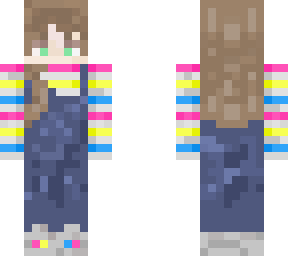 girl in stripy top and dungarees