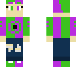 half green half purple cute skin