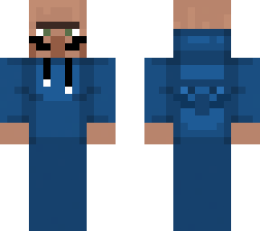 mustache villager with hoodie
