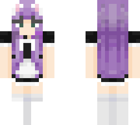 purple hair maid girl