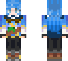 changed color zelda blue hair with frog (edit of zelda botw2 fixed by poyo0469)