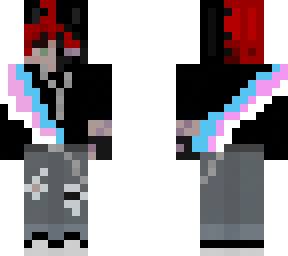 me - half endermen w/trans flag