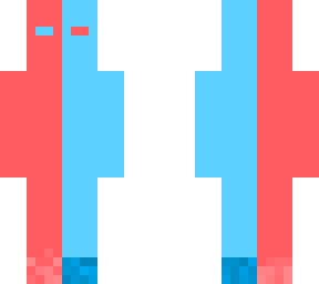 red and blue with boots