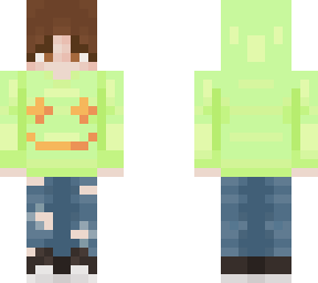 short hair green hoodie