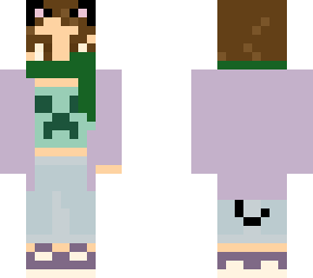 cat girl with a creeper shirt winter style