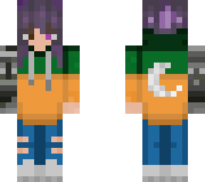 girl with green and orange hoodie